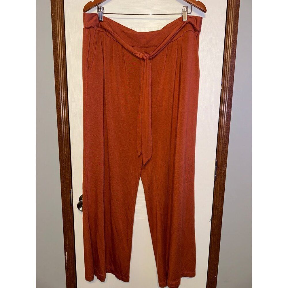 Matilda Jane Women’s Rayon Pull On Wide Leg Rust Colored Pants Size XXL